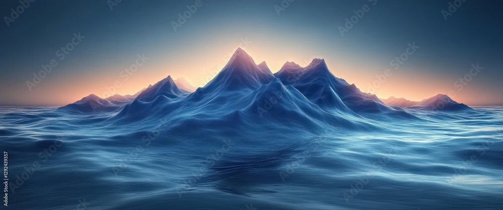 Leinwandbilder futuristic abstract digital landscape with geometric patterns and soft lighting effects in modern ar