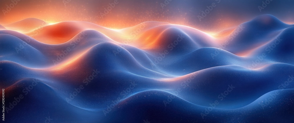 Leinwandbilder Futuristic Abstract Blue Gradient Background with Smooth Curves and Dynamic Flowing Lines for Modern Graphic Design and Wallpaper