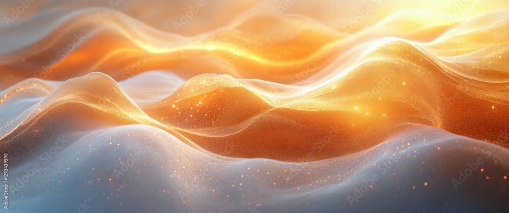 Fototapete abstract golden gradient wavy lines minimalistic design with symmetry and soft lighting for technolo