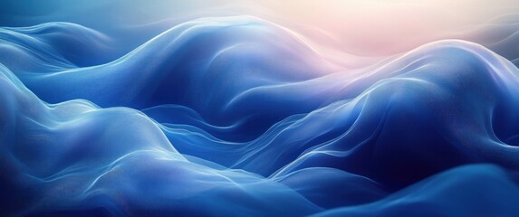 Obraz premium Dynamic Abstract Blue Wave Flow Technology Background Mesh Illustration