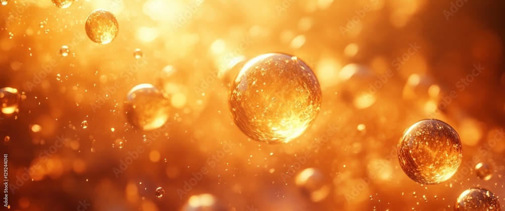 Leinwandbilder elegant gold abstract background with smooth gradient and glossy circles for luxurious design