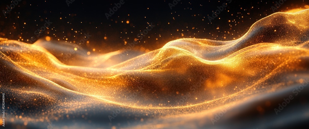 Aufkleber Luxurious Gold Abstract Background with Smooth Curves and Dynamic Lines for Elegant Wallpaper and Modern Graphic Design