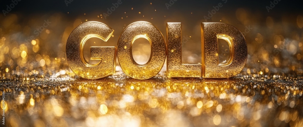 Poster Luxury Gold Background with Smooth Gradient and Elegant Serif Font for Modern Graphic Design
