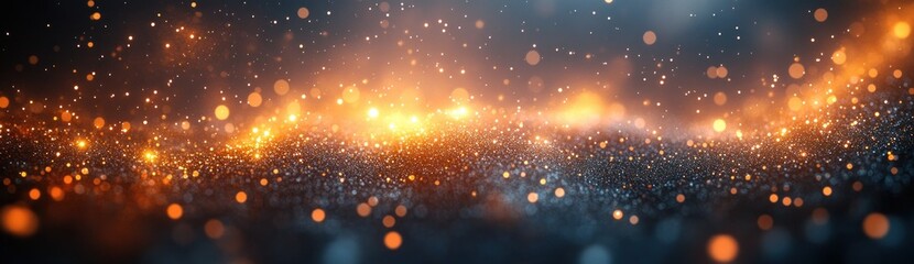 Obraz premium dreamy abstract background soft bokeh lights golden silver shimmer glow blur decoration