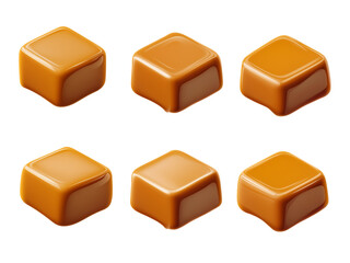 Obraz premium Caramel candy, isolated on white background, full depth of field