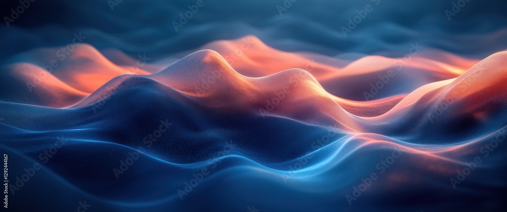 Fototapete futuristic abstract dynamic geometric design with smooth curves and blue gradient light effects for 
