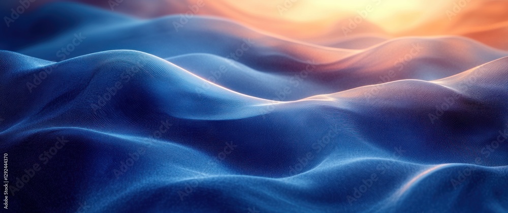 Aufkleber futuristic abstract blue gradient background with smooth curves and light effects for modern wallpap
