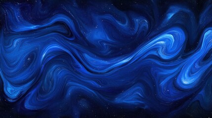 Obraz premium Abstract Blue Swirling Galaxy Paint Texture Background