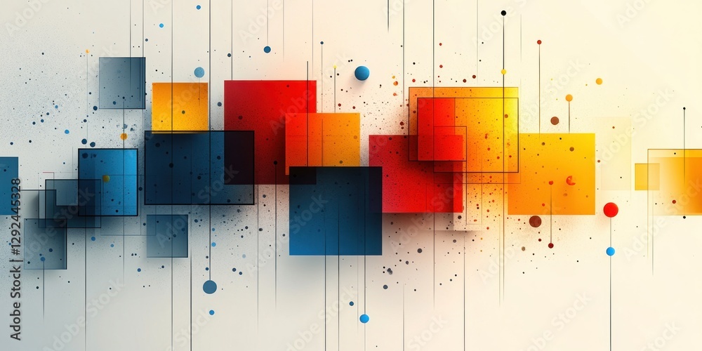 Poster abstract geometric shapes modern technology design with minimalist style, innovation and creative co