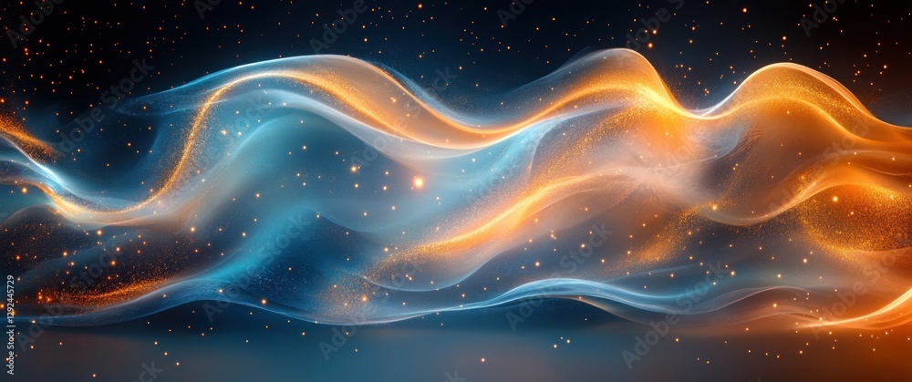 Aufkleber abstract gold light gradient flowing curves luxury background with blue and gold texture for modern 