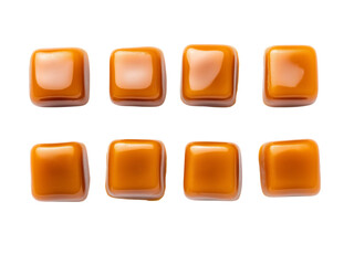 Caramel candy, isolated on white background, full depth of field