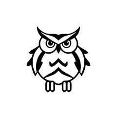 Owl illustration in black and white