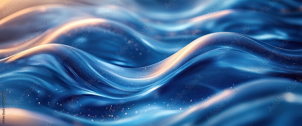 Aufkleber futuristic abstract design with smooth blue curves and soft ambient light for modern wallpaper and t