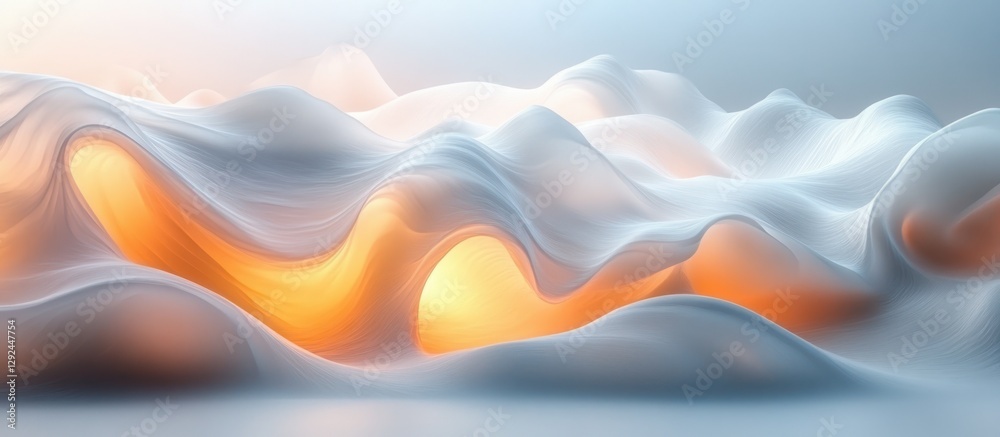 Fototapete Minimalist Abstract White Wave Background with Soft Lighting and Smooth Gradient