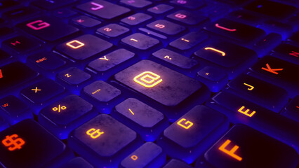 Futuristic RGB Keyboard &ndash; Macro Close-Up Animation
