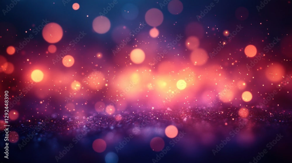 Aufkleber bokeh background with colorful orbs warm lighting dreamy impressionist abstract celebration design
