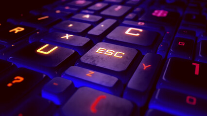 Neon Gaming Aesthetics &ndash; Glowing Keyboard Motion