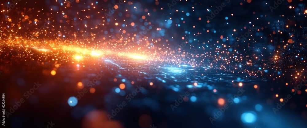 Leinwandbilder futuristic abstract background with dynamic blue lines and geometric shapes for technology and energ