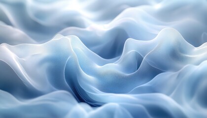 Obraz premium Abstract Soft Blue Waves Minimalist Design
