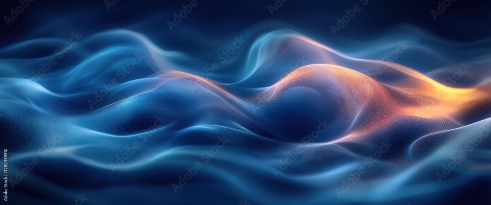 Leinwandbilder abstract digital art gradient waves smooth flowing lines light effect modern minimalism graphic desi