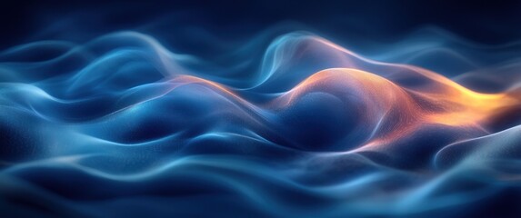 Obraz premium Abstract Digital Art Gradient Waves Smooth Flowing Lines Light Effect Modern Minimalism Graphic Design