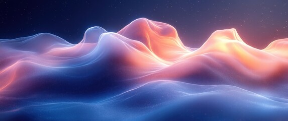 Obraz premium Futuristic Abstract Design Flowing Blue Light Waves Motion Blur Dynamic Pattern Illustration