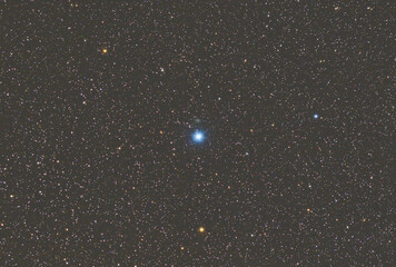 Star Regulus, constellation Leo, a multiple star system composed of four stars and one substellar object. Star maps and astronomical objects in the starry sky © Franco Tognarini