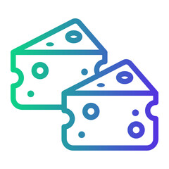 cheese Line Gradient Icon
