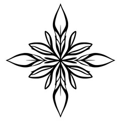 Symmetrical Black and White Floral Symmetry.