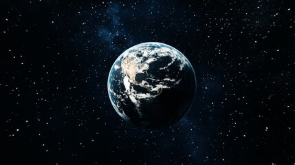 Obraz premium Earth globe in starry space, symbolizing unity and infinite possibilities. 