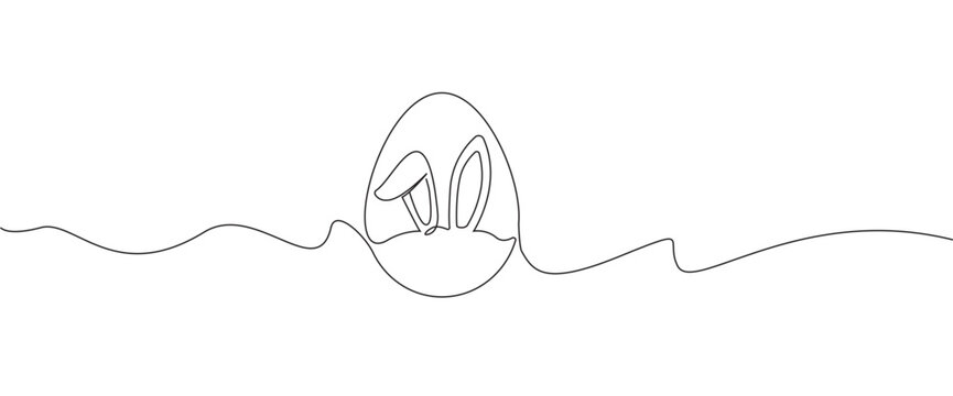 Easter egg one line drawing. Continuous one line drawing ester egg. Happy Easter, Vector illustration eps
