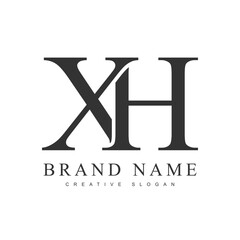 XH trendy logotype template. Initial letter x and h classic font style. Creative logo for company name or identity.