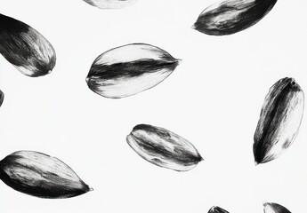 Fototapeta premium Black and White Seed Pattern