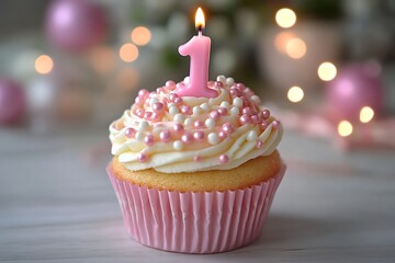 Pink Cupcake, First Birthday, Festive Decor