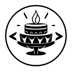 Black and white image of a candle on a tray.