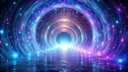 Obraz premium A Journey Through a Cosmic Tunnel of Luminous Energy and Sparkling Stardust An Abstract Representation of Infinite Space and the Mysteries of the Universe