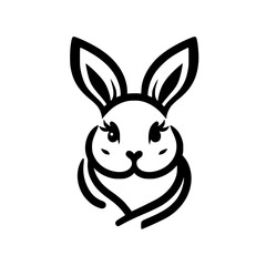 Graceful rabbit illustration in a minimalist style.