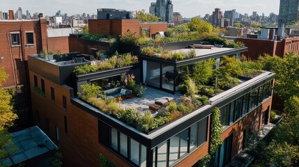 Obraz premium Modern Green Rooftop Oasis