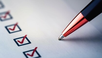 Checklist with items being marked off, symbolizing organization, tasks, and productivity.