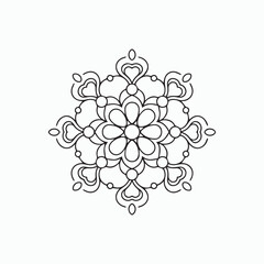 Simple Floral Mandala Coloring Page Line Art Printable