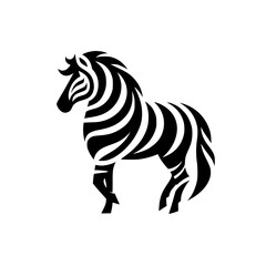 Vector illustration of a stylized zebra, minimalist design.