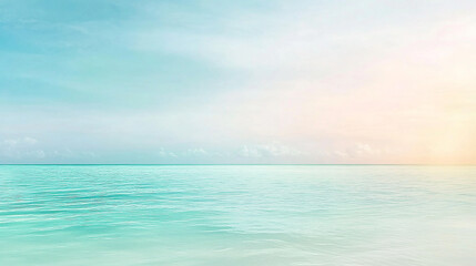 Obraz premium Serene seascape at dawn with soft pastel colors reflecting on calm waters and gentle clouds