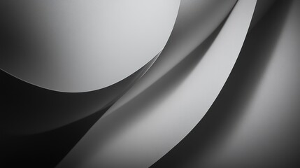 Abstract grayscale paper curves, studio backdrop, elegant design, website header