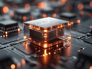 Transparent Microchip on Solar Panel Grid