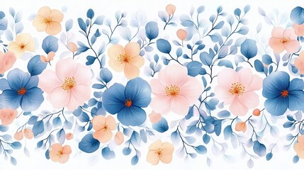 floral pattern pastel watercolor tiny flowers repeating design ditsy vintage botanical garden fabric surface print