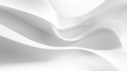 Fototapeta premium Dynamic Elegant White Curves Background Smooth Minimalist Design with Depth and Texture for Modern Technology Aesthetics