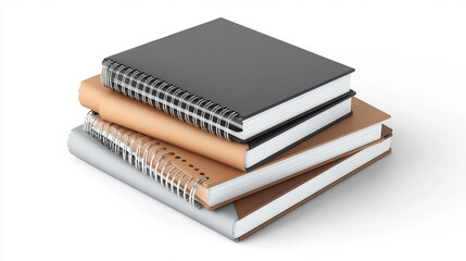 Notebook spirals, wire steel ring bindings and springs for calendar, diary, notepad, document cover or booklet sheets, metal stitch isolated on white background. Realistic 3d vector illustration, set