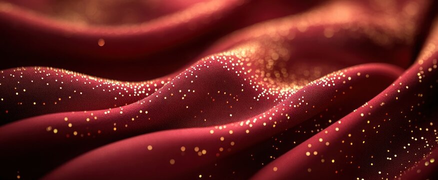 Luxurious Crimson Red Fabric Texture with Golden Accents Seamless Pattern for Elegant Events and Invitations