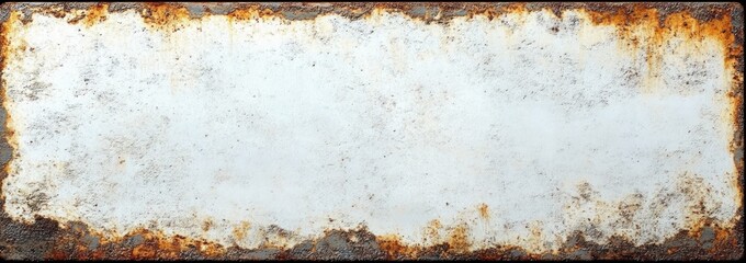 Rustic Weathered White Metal Texture Aged Distressed Background with Rust Patina and Grunge Finish