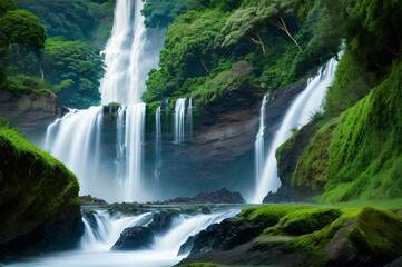 Obraz premium 滝の雨霧